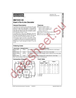 MM74HC139M datasheet  